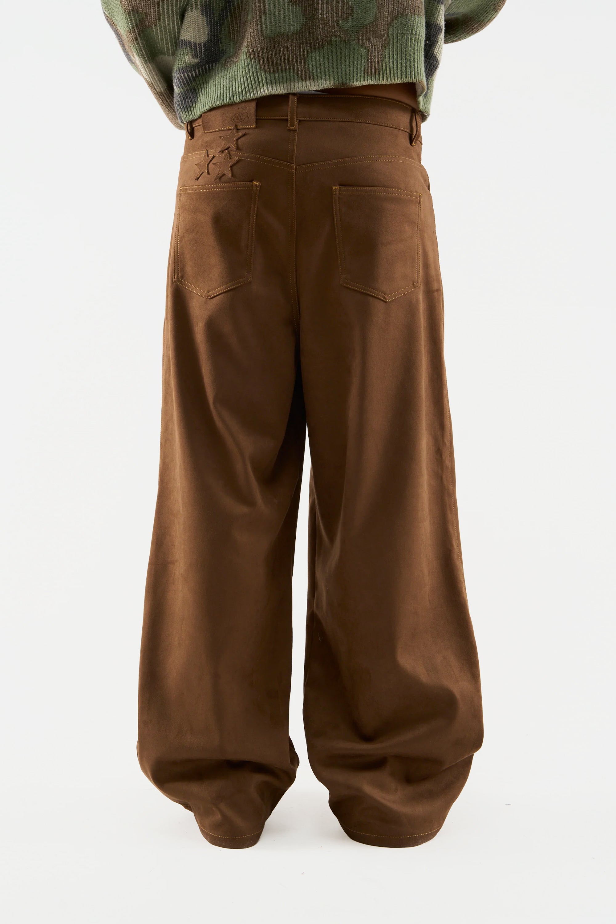 Suede Dark Brown Jumbo Pants