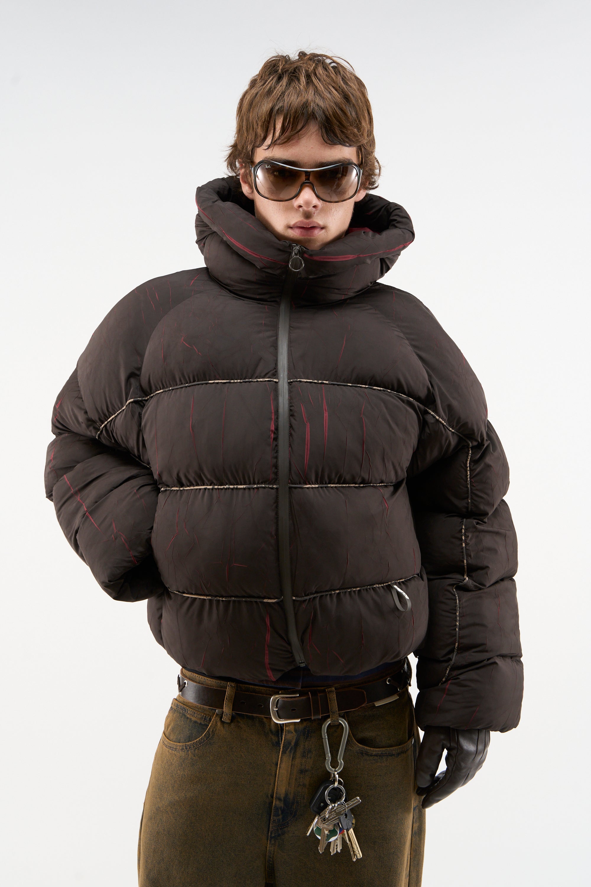 Marble Brown Puffer Jacket