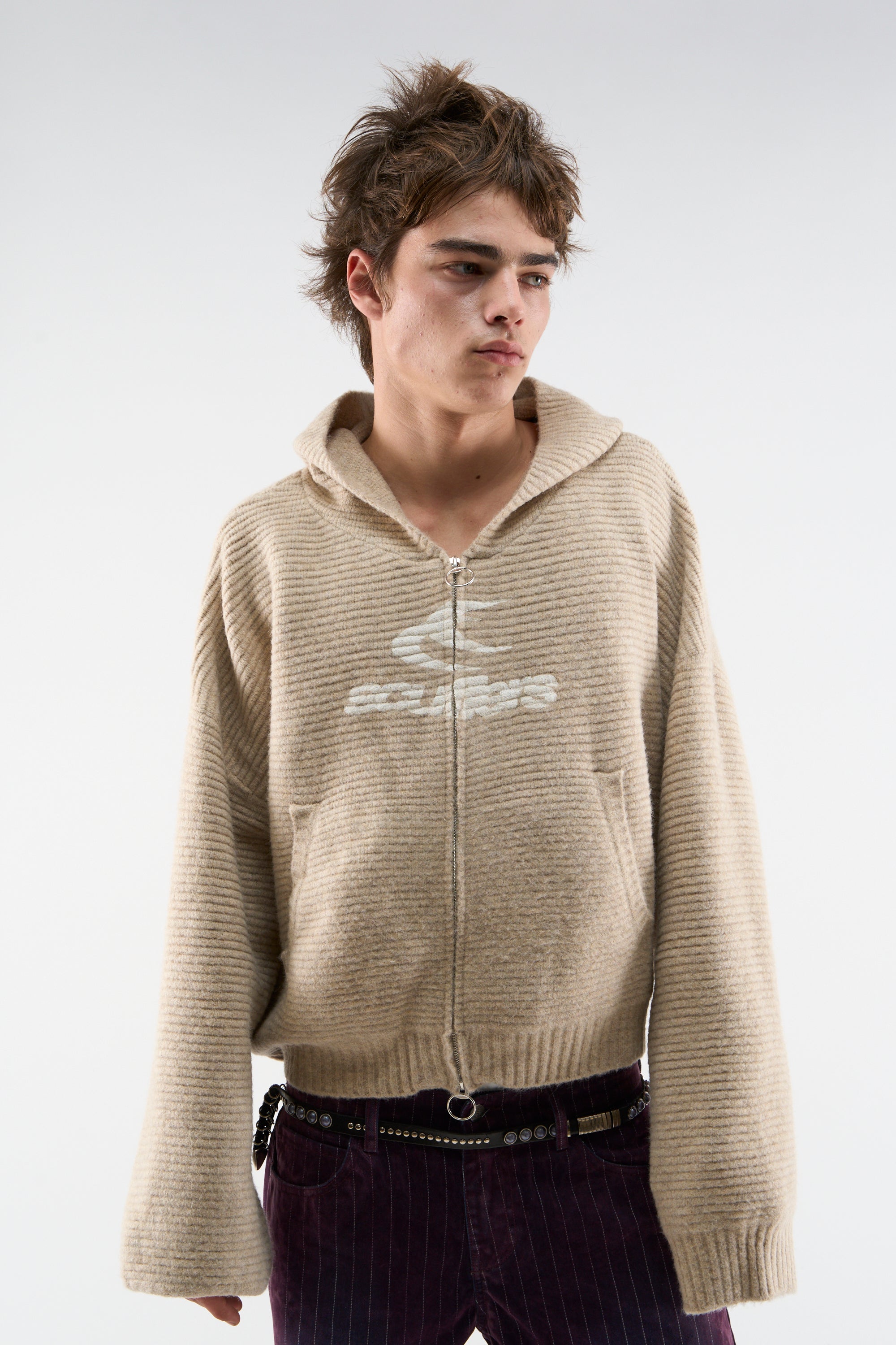 Roots Ecru Knit Zipper