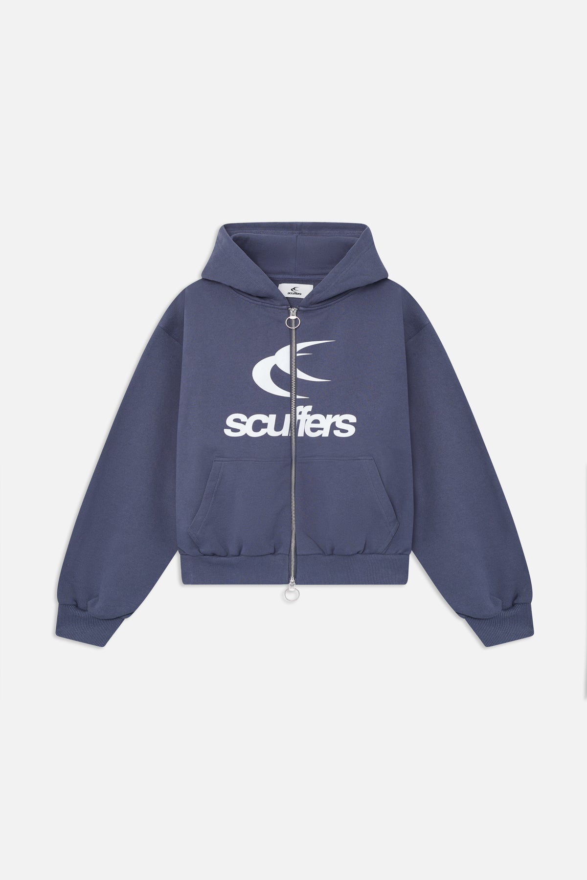 Logo Navy Zipped Hoodie