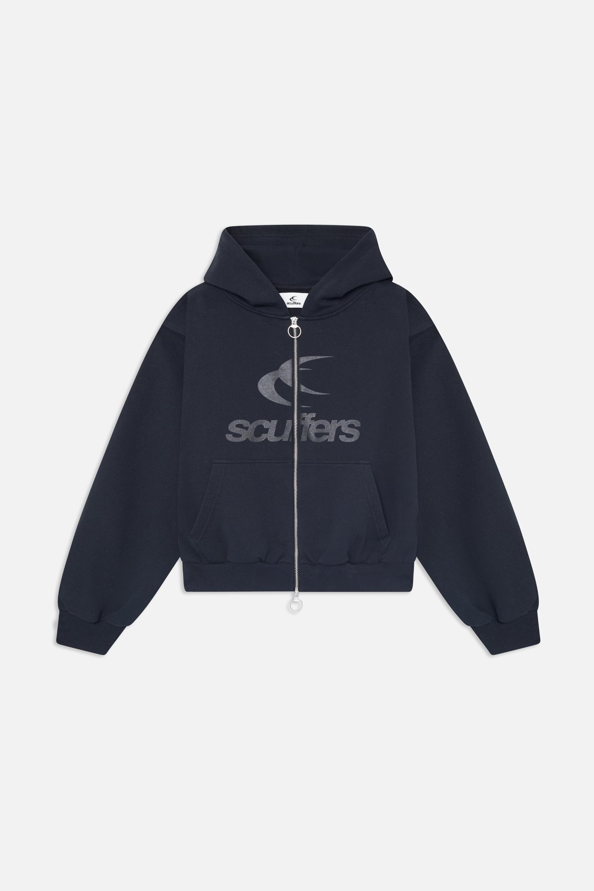 Logo Black Zipped Hoodie