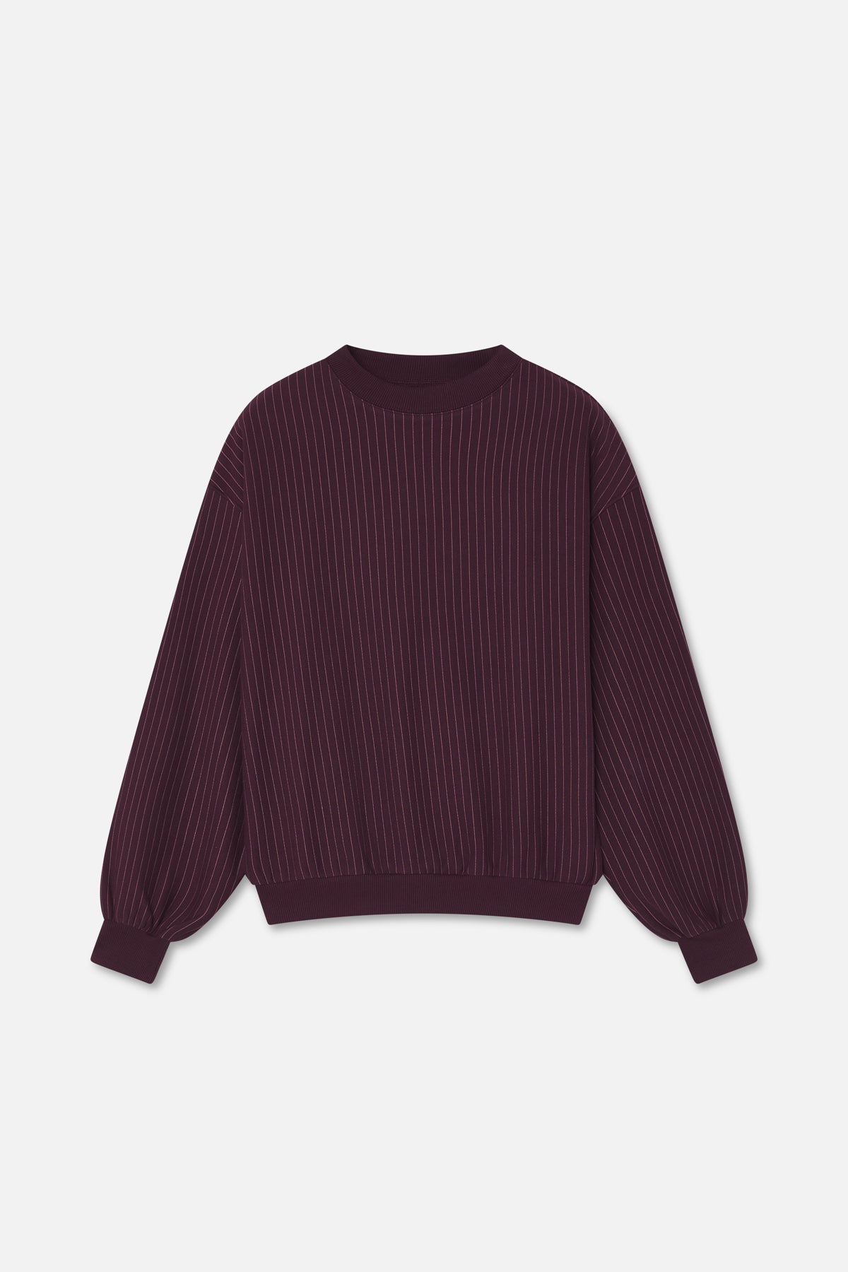 Pinstripe Burgundy Crewneck