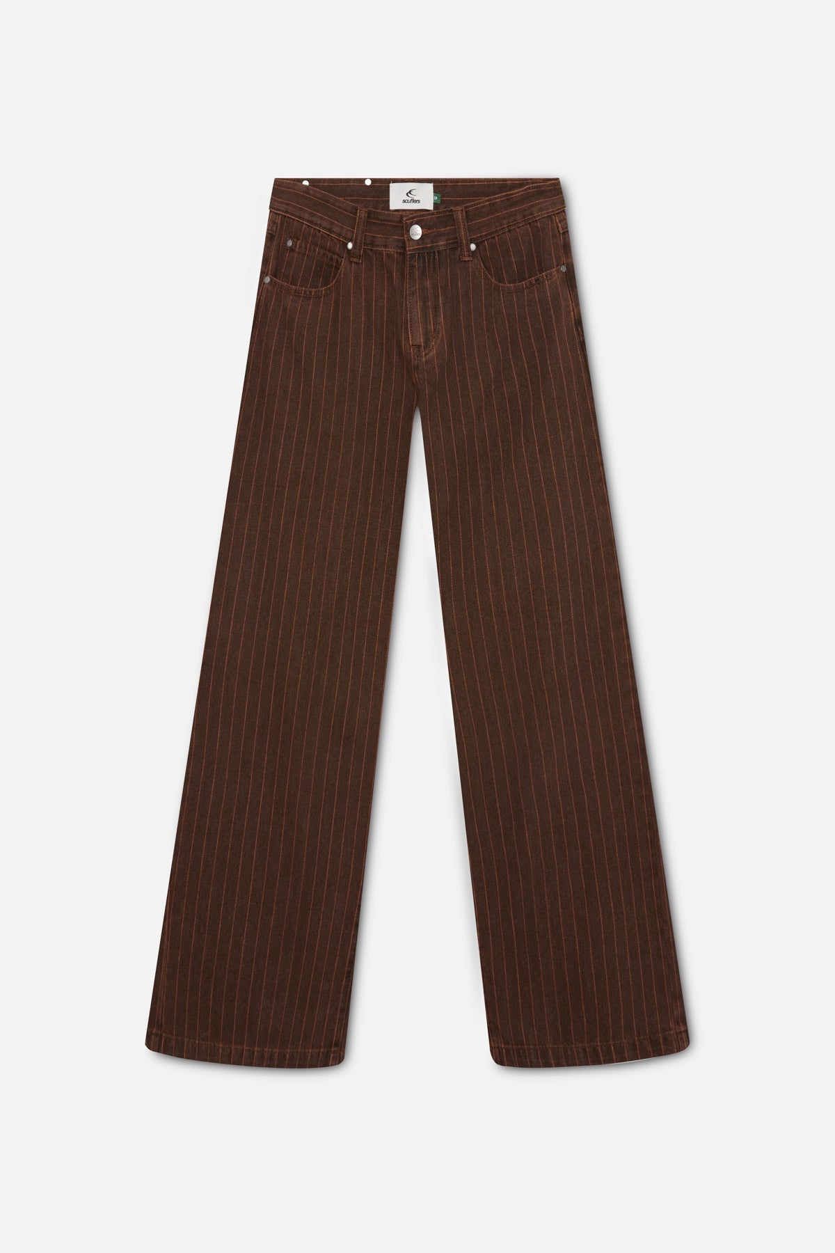 Pinstripe Carrie Brown Pants